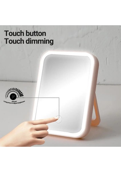 Beyaz 2 LED Makyaj Aynası Yüksek Kaliteli Mikro USB LED Kozmetik Ayna Taşınabilir Şeffaf LED Makyaj Aynası (Yurt Dışından) modelleri