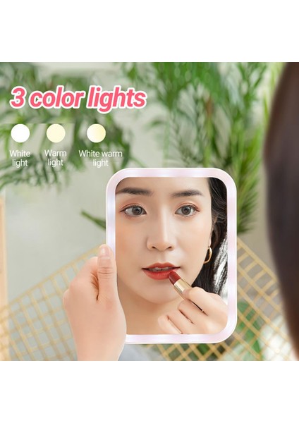 Beyaz 2 LED Makyaj Aynası Yüksek Kaliteli Mikro USB LED Kozmetik Ayna Taşınabilir Şeffaf LED Makyaj Aynası (Yurt Dışından) fırsatları