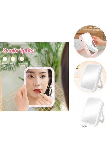 Beyaz 2 LED Makyaj Aynası Yüksek Kaliteli Mikro USB LED Kozmetik Ayna Taşınabilir Şeffaf LED Makyaj Aynası (Yurt Dışından) indirimleri