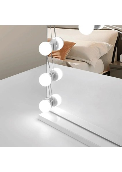 6 Ayna Lambası Pratik Çekici Abs LED Kendinden Yapışkanlı 9 Seviye Parlaklık Ayna Makyaj Lambası Ayna Işığı Yaygın Kullanım (Yurt Dışından)