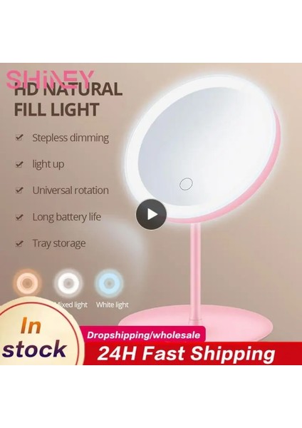 02 Öğrenci Yurdu Masaüstü LED Makyaj Aynası 3 Açık Renk Masaüstü Makyaj Masası Aynası Akıllı Dokunmatik Dimmer Ayarlanabilir (Yurt Dışından) fiyatları