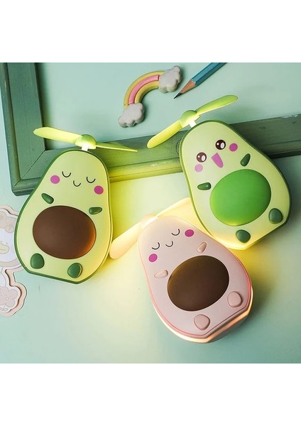 Yeşil 3in1 Sevimli Piggy Mini Meyve Kozmetik Ayna Kompakt Taşınabilir Cep Makyaj Aynaları Soğutma Fanı Işık El USB Şarj Edilebilir (Yurt Dışından)