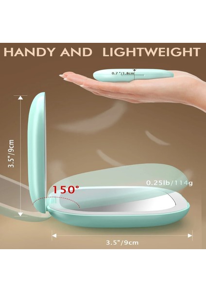 2 Taraflı Hafif Kompakt Ayna Işıklı Seyahat Makyaj Aynası, 1x/5x Büyütmeli 2 Taraflı 3 Renk Kısılabilir Taşınabilir Cep Aynası, Çanta Için (Yurt Dışından) fırsatları