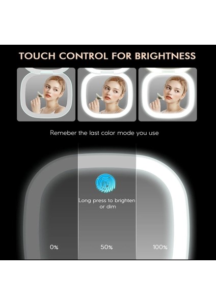 2 Taraflı Hafif Kompakt Ayna Işıklı Seyahat Makyaj Aynası, 1x/5x Büyütmeli 2 Taraflı 3 Renk Kısılabilir Taşınabilir Cep Aynası, Çanta Için (Yurt Dışından) indirimleri