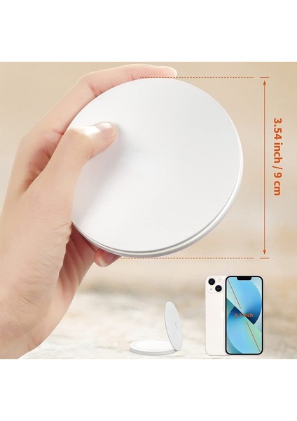 Minimalist Beyaz Yuvarlak Yaratıcı Makyaj Aynası LED Taşınabilir Mini El Küçük Ayna Işık Ayna ile Taşınabilir Akıllı Güzellik Aynası (Yurt Dışından) fiyatları