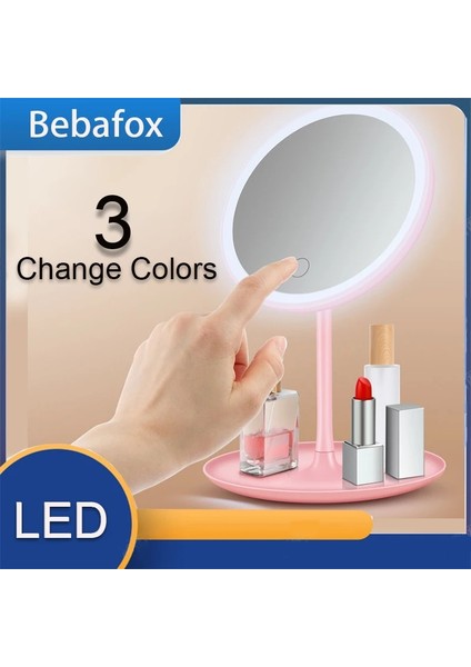 3 Renk Pembe 5x 3 Renk 5 Kez Yeni 2023 Popüler Makyaj Masası Aynası Kadınlar Için Taşınabilir Değişen Işıklar LED USB Katlanabilir Güzellik Kozmetik Aracı (Yurt Dışından) fiyatları