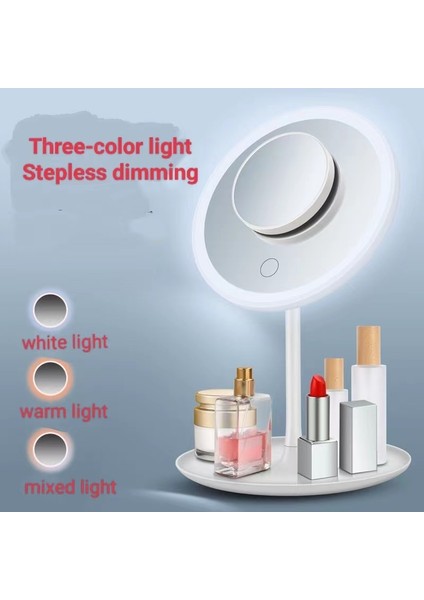 3 Renk Pembe 5x 3 Renk 5 Kez Yeni 2023 Popüler Makyaj Masası Aynası Kadınlar Için Taşınabilir Değişen Işıklar LED USB Katlanabilir Güzellik Kozmetik Aracı (Yurt Dışından) fırsatları