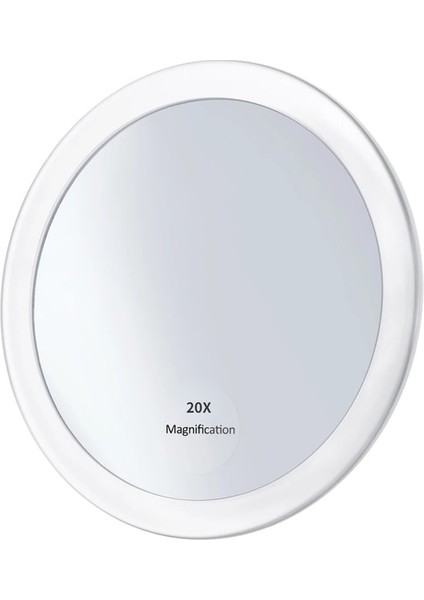 Vantuzlu Beyaz Yuvarlak Makyaj Aynası 20X Büyüteç Ayna(Yurt Dışından)