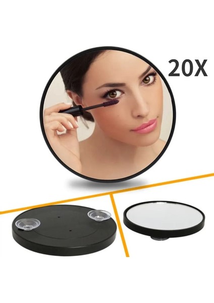 Vantuzlu Beyaz Yuvarlak Makyaj Aynası 20X Büyüteç Ayna(Yurt Dışından) fiyatları