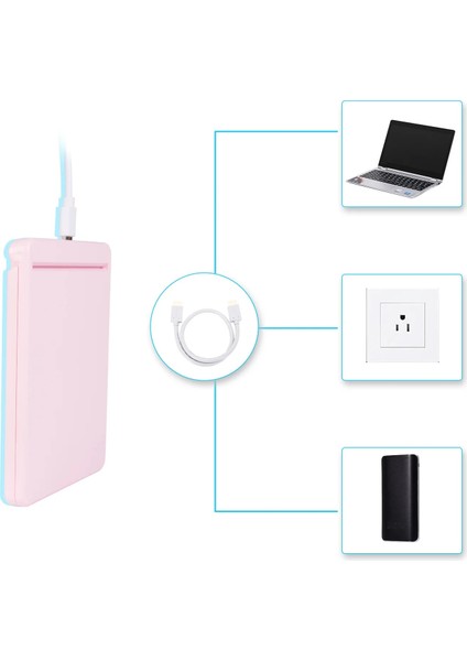 Kobi L210C Pembe Taşınabilir El Makyaj Aynası LED Makyaj Aynaları Işıkları ile 2x Büyüteç Kompakt Cep El Aynası Kadınlar Için Makyaj Araçları (Yurt Dışından) fırsatları