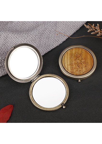 7 Klasik Oyma Çiçek Kuş Zarif Ayna Taşınabilir Yuvarlak Ahşap Oyma Çift Taraflı Seyahat Aynası Kadın Güzellik Aksesuarları (Yurt Dışından) fiyatları
