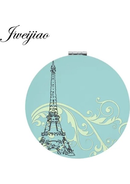 EF12 Youhaken Eyfel Kulesi Sanat Fotoğraf Yuvarlak Katlanır Mini 1x/2x Büyüteç Ayna Aşk Paris Taşınabilir Makyaj Aynaları Kompakt (Yurt Dışından)