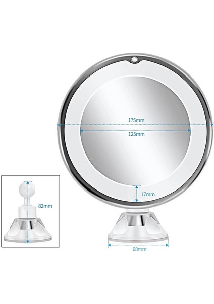 LED Işıklı A Tipi Ayna Arkadan Aydınlatmalı 10X Artış Büyütme Kozmetik Yuvarlak Makyaj Vanity Yatak Odası Masa Makyaj Banyo Aynalama (Yurt Dışından) indirimleri