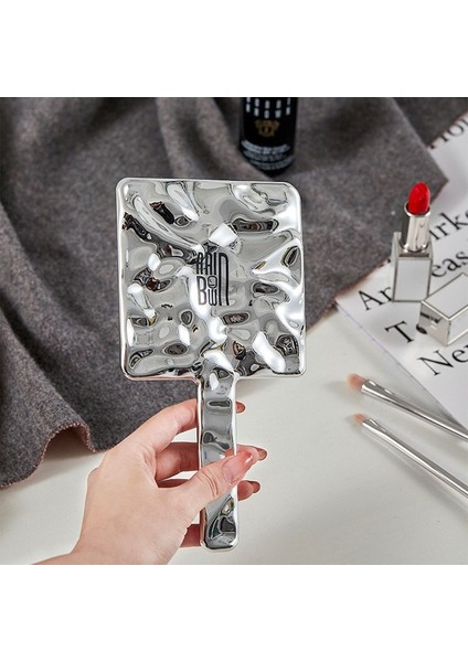 Siyah Baskı Elektroliz El Makyaj Aynası Ev Ins Cam Çocuk Taşınabilir Retro El Ayna Kolu Ayna (Yurt Dışından)