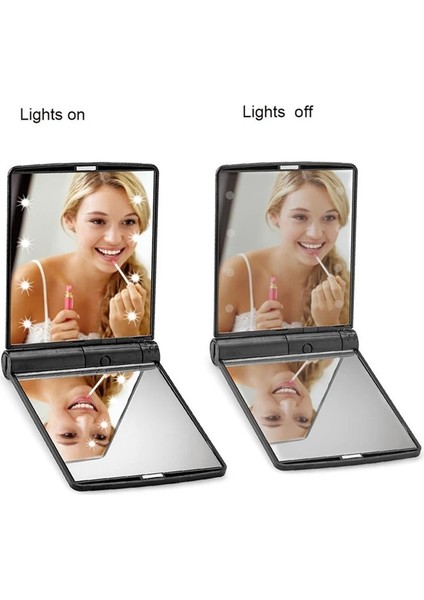 Beyaz 8led Işık Katlanır Makyaj Aynası Dokunmatik Ekran Karartma Akıllı Anahtar Çift Taraflı Hd Makyaj Masası Aynası Kadın Kızlar Seyahat Aynası (Yurt Dışından) indirimleri