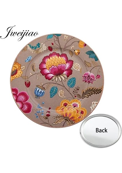 VG13 Youhaken Çiçek Desen Sanat Fotoğraf Baskılı Tek Tarafı Düz Mini Cep Aynası Kompakt Makyaj Vanity El Seyahat Çanta Ayna (Yurt Dışından)