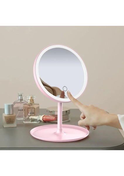 Pembe 3 Açık Renk Işıklı Makyaj Aynası Beyaz LED Gün Işığı Makyaj Aynası Çıkarılabilir/depolama Tabanı 3 Modlu Ayna Işıklı Hediye USB Kablosu (Yurt Dışından) indirimleri