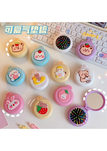 No.8 1 Adet Mini Sevimli Katlanır Hava Tarak Ayna ile Kompakt Cep Taşınabilir Seyahat Saç Fırçası Kozmetik Makyaj Aynası Kafa Masajı Relax (Yurt Dışından) fırsatları