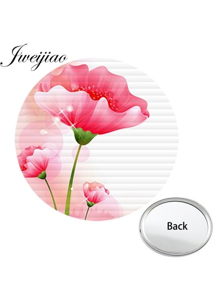 KL27 Youhaken Çiçek Fotoğrafları Baskılı Mini Tek Tarafı Düz Cep Aynası Pürüzsüz Kompakt Taşınabilir Basit Hediye Makyaj Vanity El Aynaları (Yurt Dışından)