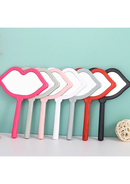 Siyah El Makyaj Aynası Dudak Şekilli Makyaj Aynası Saplı El Aynası Spa Salonu Kompakt Aynalar Kadınlar Için Kozmetik Ayna (Yurt Dışından) fırsatları