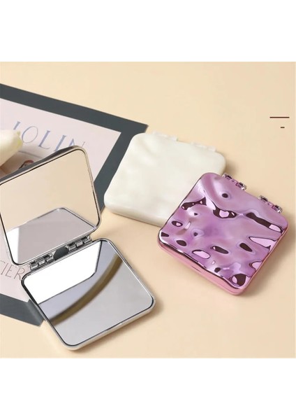 B-Pembe Taşınabilir Makyaj Aynası El Mini Kalp Çift Taraflı Katlanır Makyaj Masası Aynası Arı Kompakt Kozmetik El Aynaları Cep Seyahat (Yurt Dışından) fiyatları