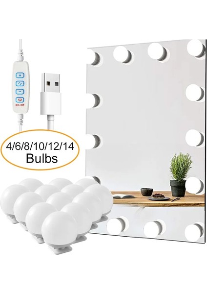 10 Ampuller LED Vanity Işık Makyaj Aynası AMPUL14 LED Kablo Powered Tuvalet Masası Makyaj Aynası Lambası Dekor Banyo Vanity Işıkları (Yurt Dışından)