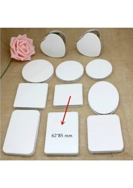 Dikdörtgen 62 85MM 1 Adet Tüm Beyaz Çift Taraflı Ayna Katlanabilir Cep Aynalar Için Makyaj Dairesel Kare Kalp Kadın Kızlar Güzellik Kozmetik Aynalar (Yurt Dışından)