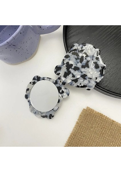 3 Retro Moda Asetat Levha Yuvarlak Makyaj Aynası Taşınabilir Kompakt Cep Kadınlar Kız Kozmetik Küçük Kompakt Aynalar (Yurt Dışından) fırsatları