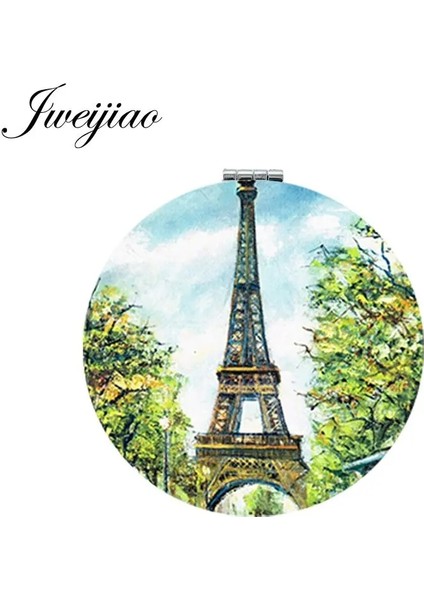 NS049 01 Youhaken Eyfel Kulesi Katlanır Makyaj Aynası Mini 1x/2x Büyüteç Taşınabilir Yeşil Sanat Fotoğraf Yuvarlak Kompakt Aynalar (Yurt Dışından) indirimleri