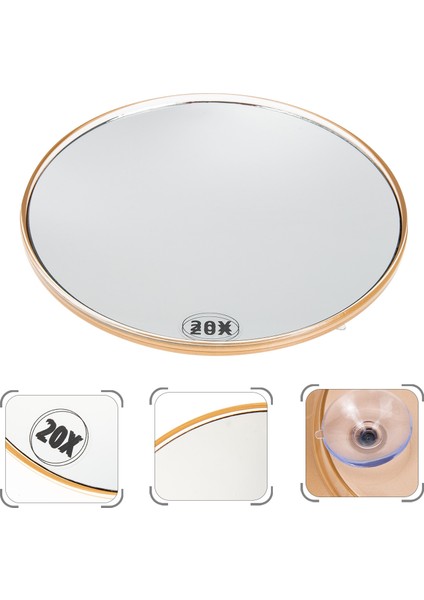10X 15 cm Şeffaf Yüksek Büyütme Banyo Aynası Esnek Makyaj Aynası 20X Büyüteç Ayna 3 Vantuzlu Kozmetik Araçları Yuvarlak Ayna (Yurt Dışından) fiyatları