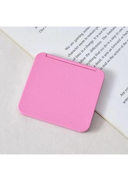 Pembe Katlanabilir Makyaj Aynası Mini Kare Makyaj Makyaj Aynası Taşınabilir El Aynaları Çift Taraflı Kompakt Ayna Cep Kozmetik Ayna (Yurt Dışından)