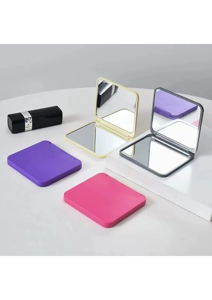 Pembe Katlanabilir Makyaj Aynası Mini Kare Makyaj Makyaj Aynası Taşınabilir El Aynaları Çift Taraflı Kompakt Ayna Cep Kozmetik Ayna (Yurt Dışından) modelleri