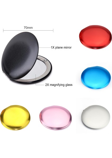 Mavi Yuvarlak Mini Kompakt Makyaj Aynası Katlanabilir Taşınabilir Büyüteç El Çift Taraflı Katlanır Vanity El Aynaları Cep Seyahat (Yurt Dışından) modelleri