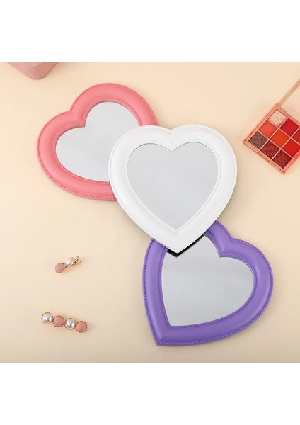 Pembe Küçük Kozmetik Ayna Dekoratif Ayna Kız Kalp Şeklinde Öğrenci Yurdu Ayna Taşınabilir Ev Küçük Ayna Standı Asılabilir (Yurt Dışından) modelleri