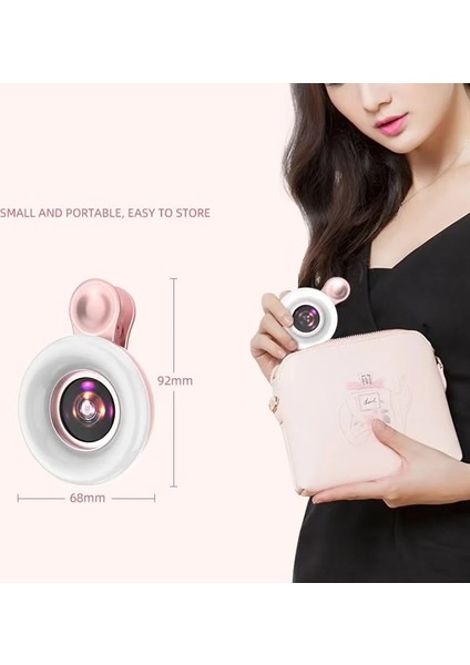 Beyaz Yeni Cep Telefonu Dolgu Işığı 15X Makro Lens Taşınabilir Selfie LED Halka Flaş Işığı Telefon Selfie Lambası Evrensel Halka Klipsi Işık (Yurt Dışından) fırsatları