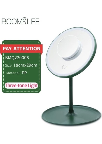 3 Işık 5x Büyütme 1 LED Makyaj Aynası Işıklı Yüz Aynası Depolamalı Masaüstü Dönen Işık Makyaj Aynası Ayarlanabilir Dimmer USB Kozmetik Ayna (Yurt Dışından)