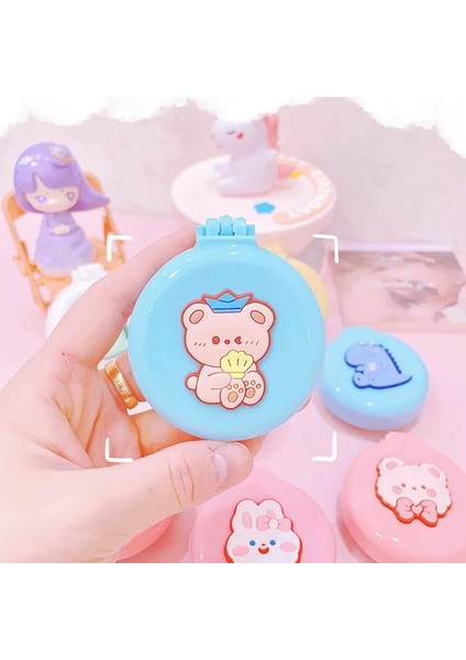 No.13 1 Pc Sevimli Karikatür Makyaj Tarak Ayna Katlanır Masaj Saç Fırçası Yuvarlak Mini Hava Yastığı Tarak Ayna Seyahat Tarak El Aynası (Yurt Dışından) indirimleri
