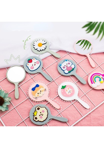 Çilek Tavşan 1 Pc Kore Tarzı Karikatür Makyaj Aynası Mini Taşınabilir El Ayna Tek Taraflı Saplı Ayna Yumuşak Sevimli Kız Sevimli Küçük Ayna (Yurt Dışından) fırsatları