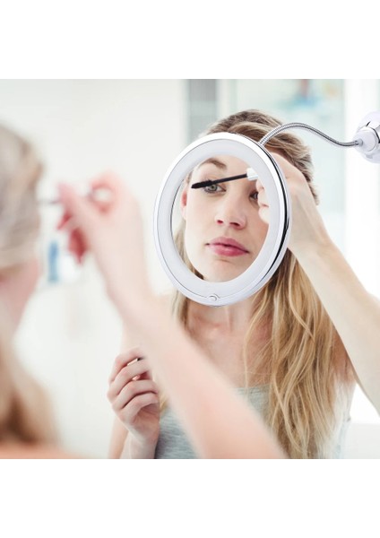 360 Döndürme LED Vantuzlu Duş Tıraş Makyajı 10X Büyüteçli Ayna/vantuzlu Duş Makyaj Sissiz Esnek Ayna (Yurt Dışından) fiyatları