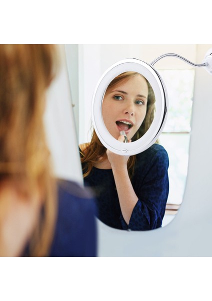360 Döndürme LED Vantuzlu Duş Tıraş Makyajı 10X Büyüteçli Ayna/vantuzlu Duş Makyaj Sissiz Esnek Ayna (Yurt Dışından) fırsatları