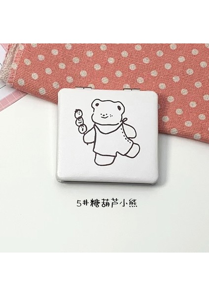 05 Makyaj Aynası Taşınabilir Büyüteç El Kare Makyaj Ayakta Vanity Katlanabilir Cep Aynası Sevimli Kompakt Kızlar (Yurt Dışından)