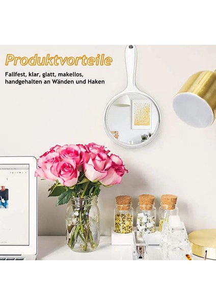 Mavi Abs Cam Kadın Makyaj Aynası Taşınabilir Renkli El Saplı Yedek Ev Salon Kozmetik Makyaj Aynaları (Yurt Dışından) indirimleri