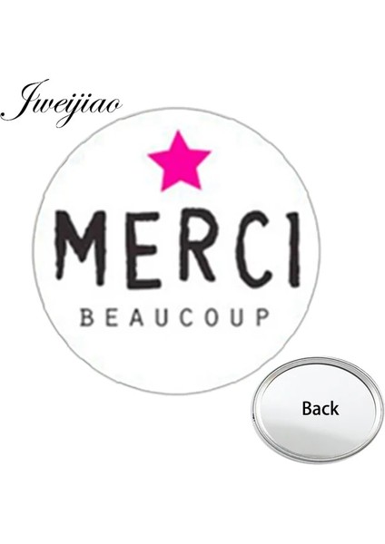 H138 Youhaken Super Atsem Merci Bir Tarafı Düz Cep Aynası Je Suıs Une Quı Dechıre Taşınabilir Basit Makyaj Vanity El Aynaları (Yurt Dışından)