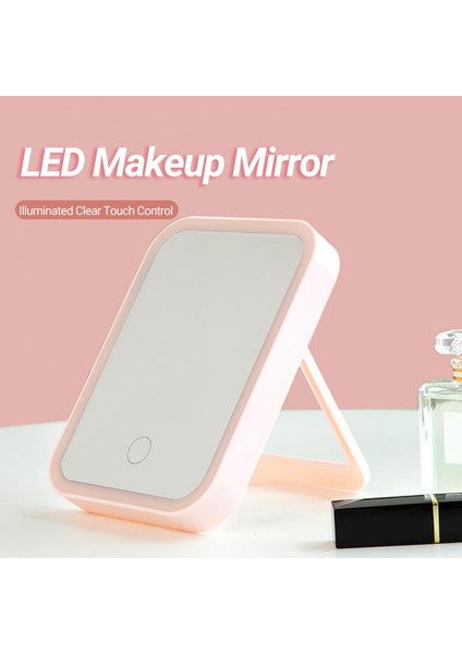 Beyaz 1 Renkli Işık 1/3 Renkli Işık LED Makyaj Aynası Aydınlatmalı Şeffaf Dokunmatik Kontrol Bayanlar Için Mikro USB Şarj Edilebilir Kozmetik Aynalar (Yurt Dışından) modelleri