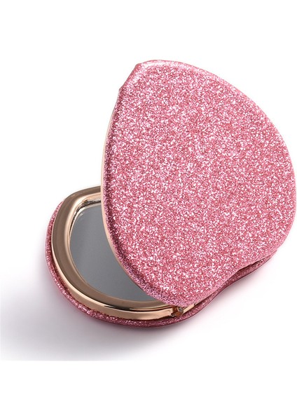 Şampanya Taşınabilir Makyaj Aynası El Mini Kalp Çift Taraflı Katlanır Makyaj Masası Aynası Kompakt Kozmetik El Aynaları Cep Seyahat (Yurt Dışından) modelleri