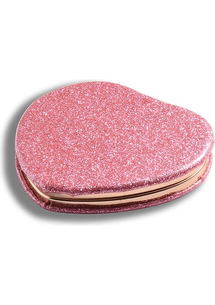 Şampanya Taşınabilir Makyaj Aynası El Mini Kalp Çift Taraflı Katlanır Makyaj Masası Aynası Kompakt Kozmetik El Aynaları Cep Seyahat (Yurt Dışından) fırsatları