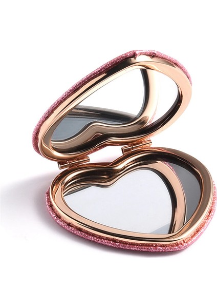 Şampanya Taşınabilir Makyaj Aynası El Mini Kalp Çift Taraflı Katlanır Makyaj Masası Aynası Kompakt Kozmetik El Aynaları Cep Seyahat (Yurt Dışından) indirimleri