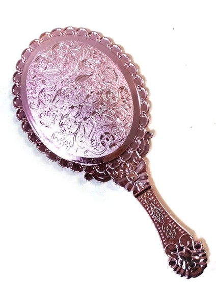 Gül Altın Yaratıcı Retro Oyma El Makyaj Masası Aynası Kadın Kolu Makyaj Aynası Taşınabilir Taşınabilir Küçük Yuvarlak Ayna Makyaj Araçları (Yurt Dışından)