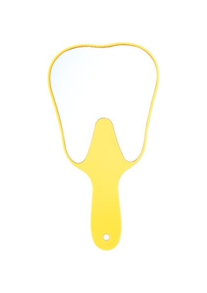 Sarı Yeni Diş Şekilli Ağız Aynası Plastik Saplı Ayna Muayene Diş Ağız Bakımı Makyaj Makyaj Masası Aynası Spa Salon Kompakt Ayna (Yurt Dışından)