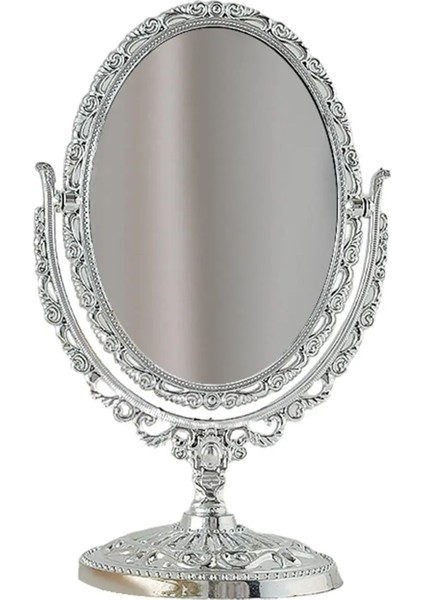 Altın Küçük Retro Makyaj Aynası Dönebilen Oval Çerçeve Standı Çift Taraflı Kozmetik Ayna Kadınlar Için (Yurt Dışından) indirimleri